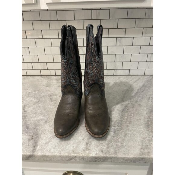 Smoky Mountain Boots Mens Size 9.5 Blue Embroidered Western Cowboy Leather 6684 - Picture 4 of 7